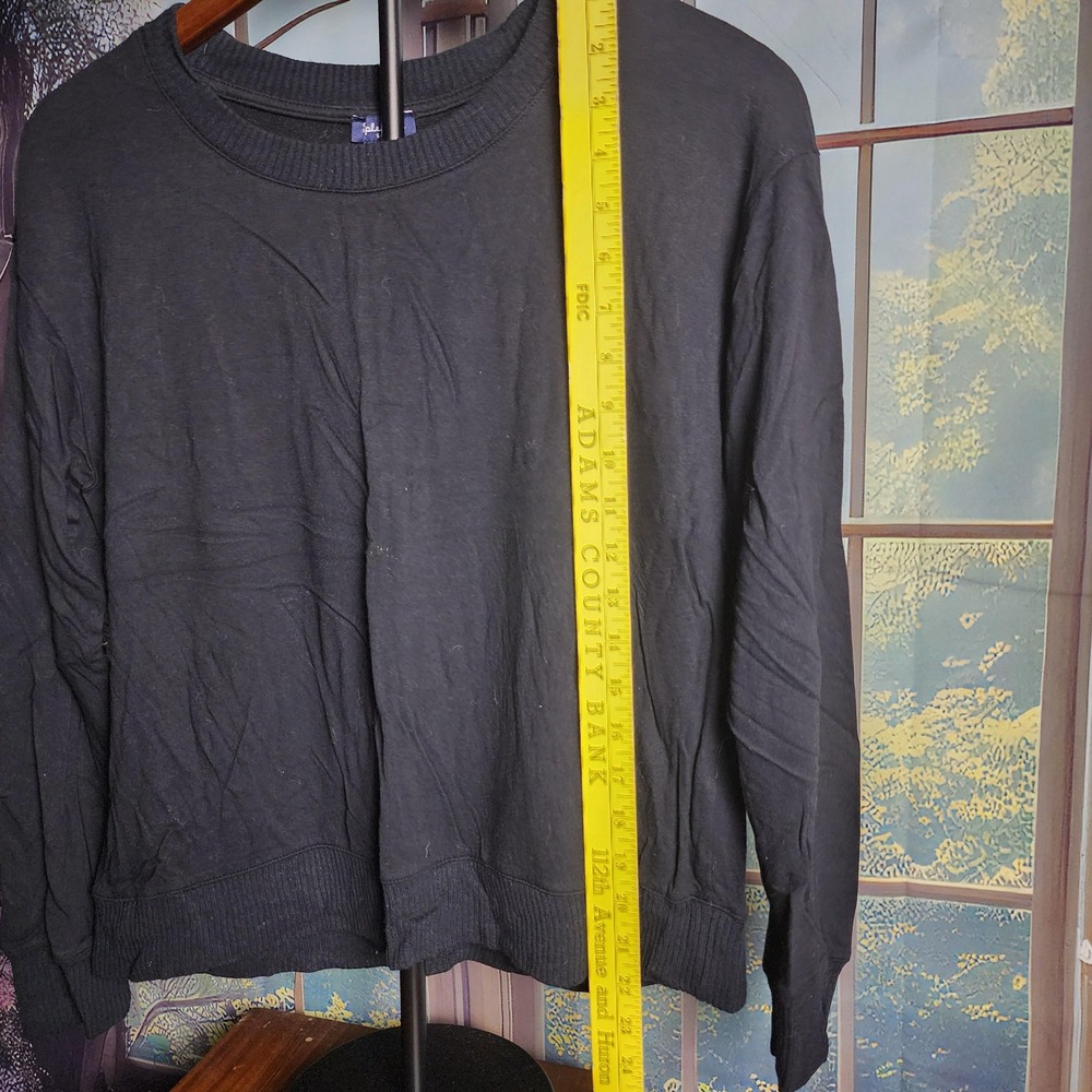 S Solid Black Y2K Long Sleeve Sweater by Splindid, Size Small - Picture 7 of 7